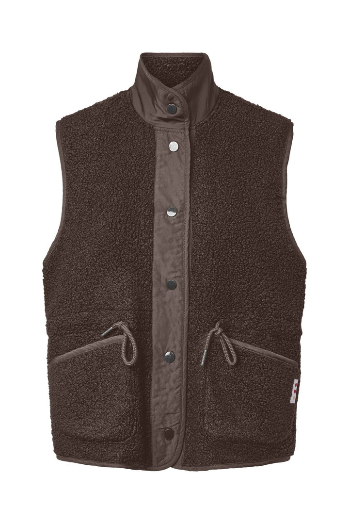 Pieces - Pckatty High Neck Vest - 5196985 Hot Fudge