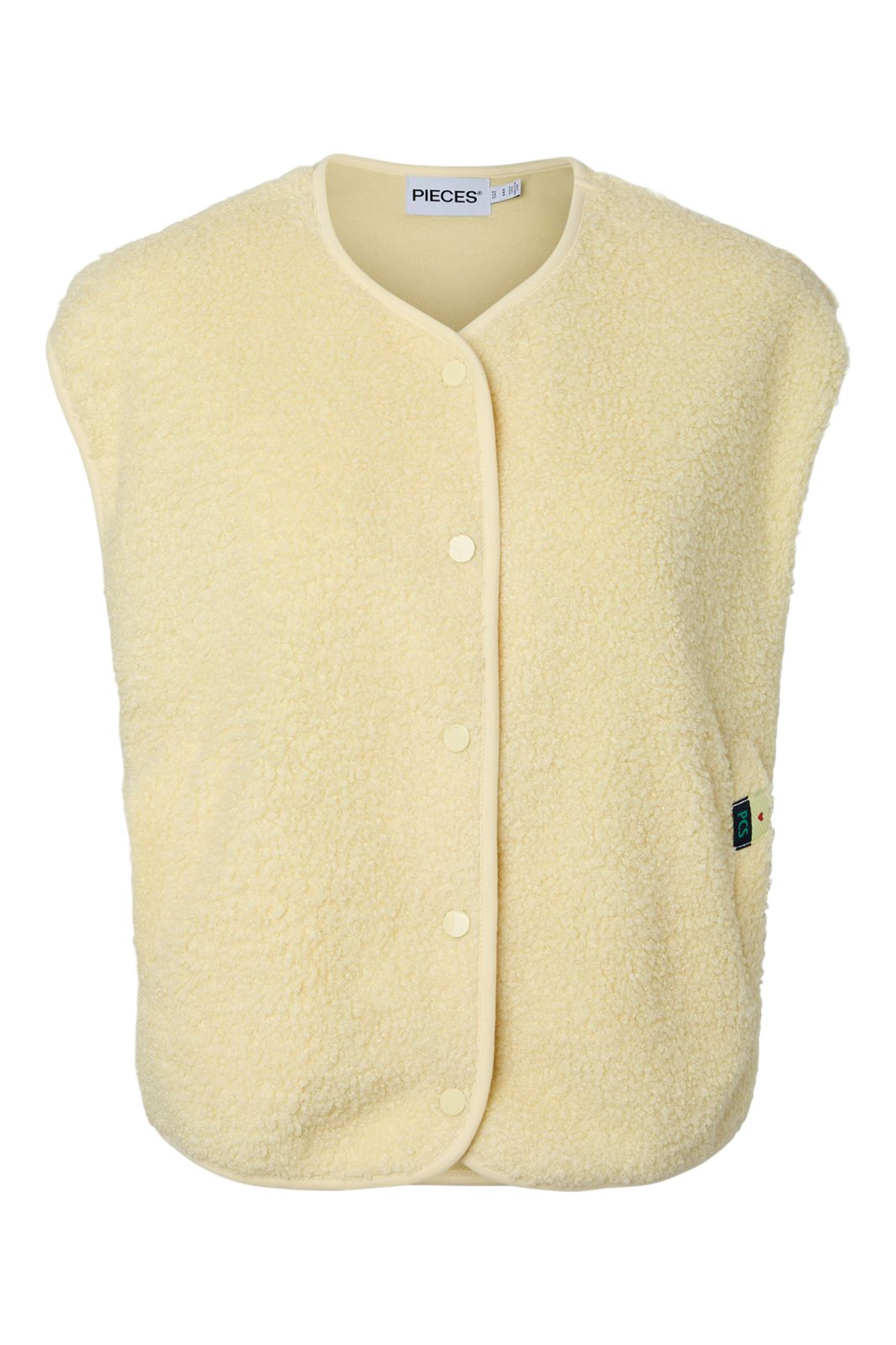 Pieces - Pckatty Teddy Vest - 5044065 French Vanilla