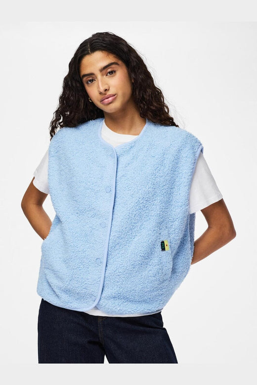 Pieces - Pckatty Teddy Vest - 5044066 Cashmere Blue