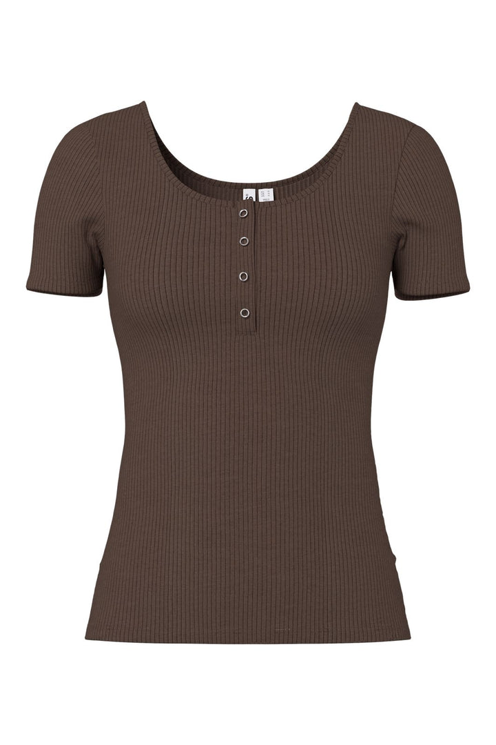 Pieces - Pckitte Ss Top - 5048719 Hot Fudge