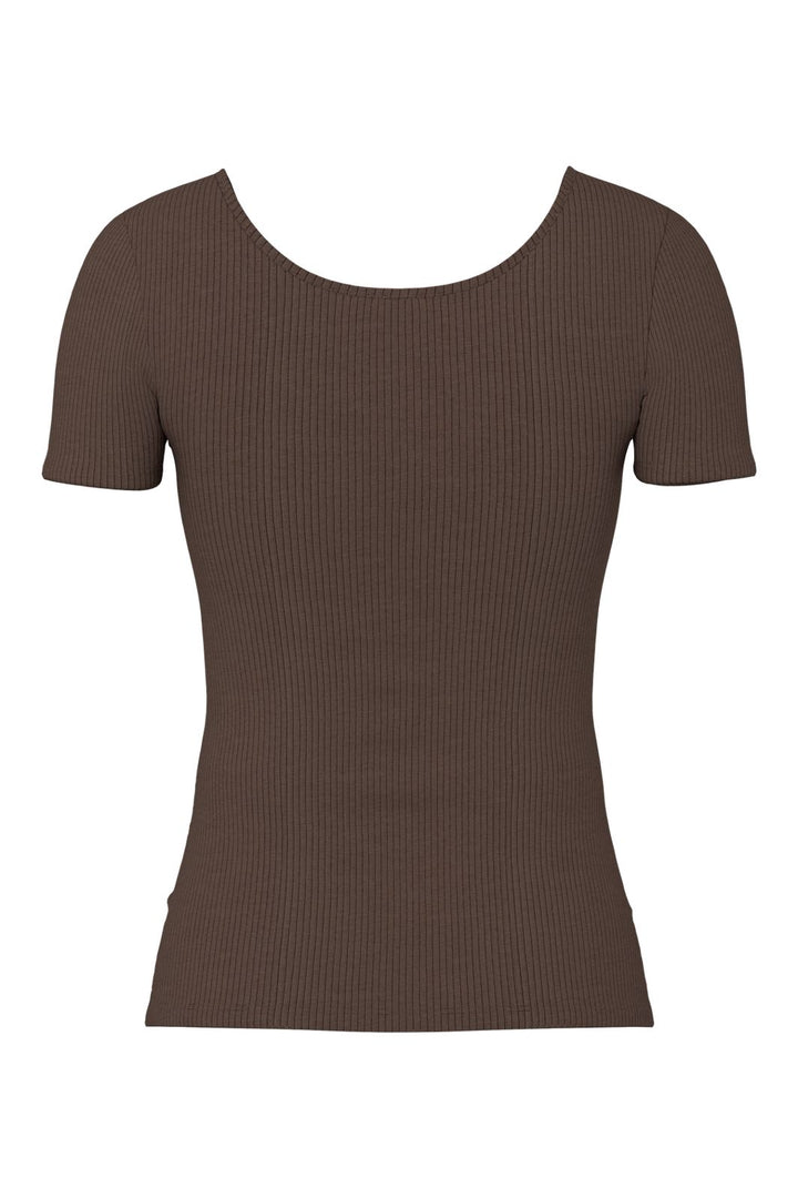 Pieces - Pckitte Ss Top - 5048719 Hot Fudge