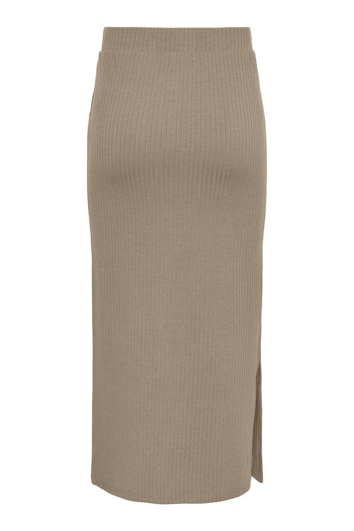 Pieces - Pckylie MW Midi Skirt - Silver Mink Nederdel 