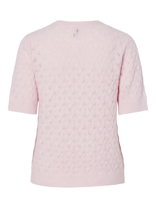 Pieces - Pclelou Ss O-Neck Knit - 4941341 Roseate Spoonbill Melange Strikbluser 