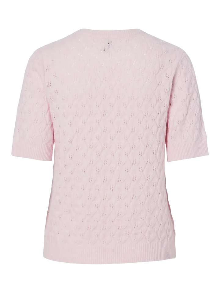Pieces - Pclelou Ss O-Neck Knit - 4941341 Roseate Spoonbill Melange Strikbluser 