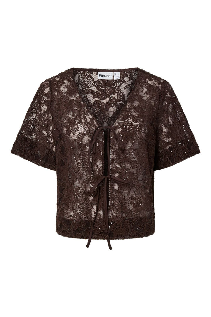 Pieces - Pclouise 2/4 V-Neck Tie Top - 5038956 Delicioso