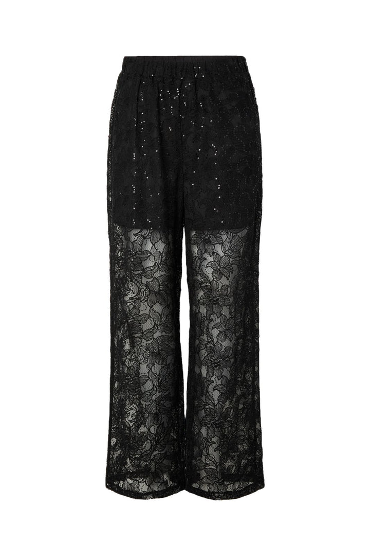 Pieces - Pclouise Straight Pants - 5039172 Black Black Sequins