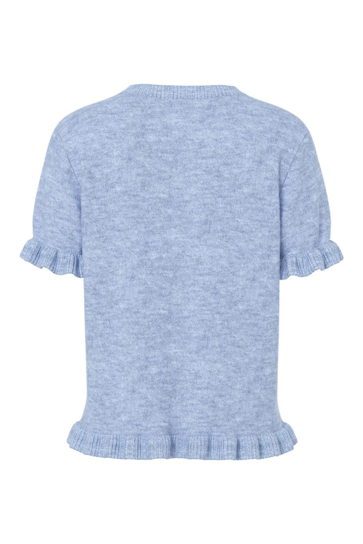 Pieces - Pclydia Ss Frill Knit Cardigan - 4965219 Cashmere Blue