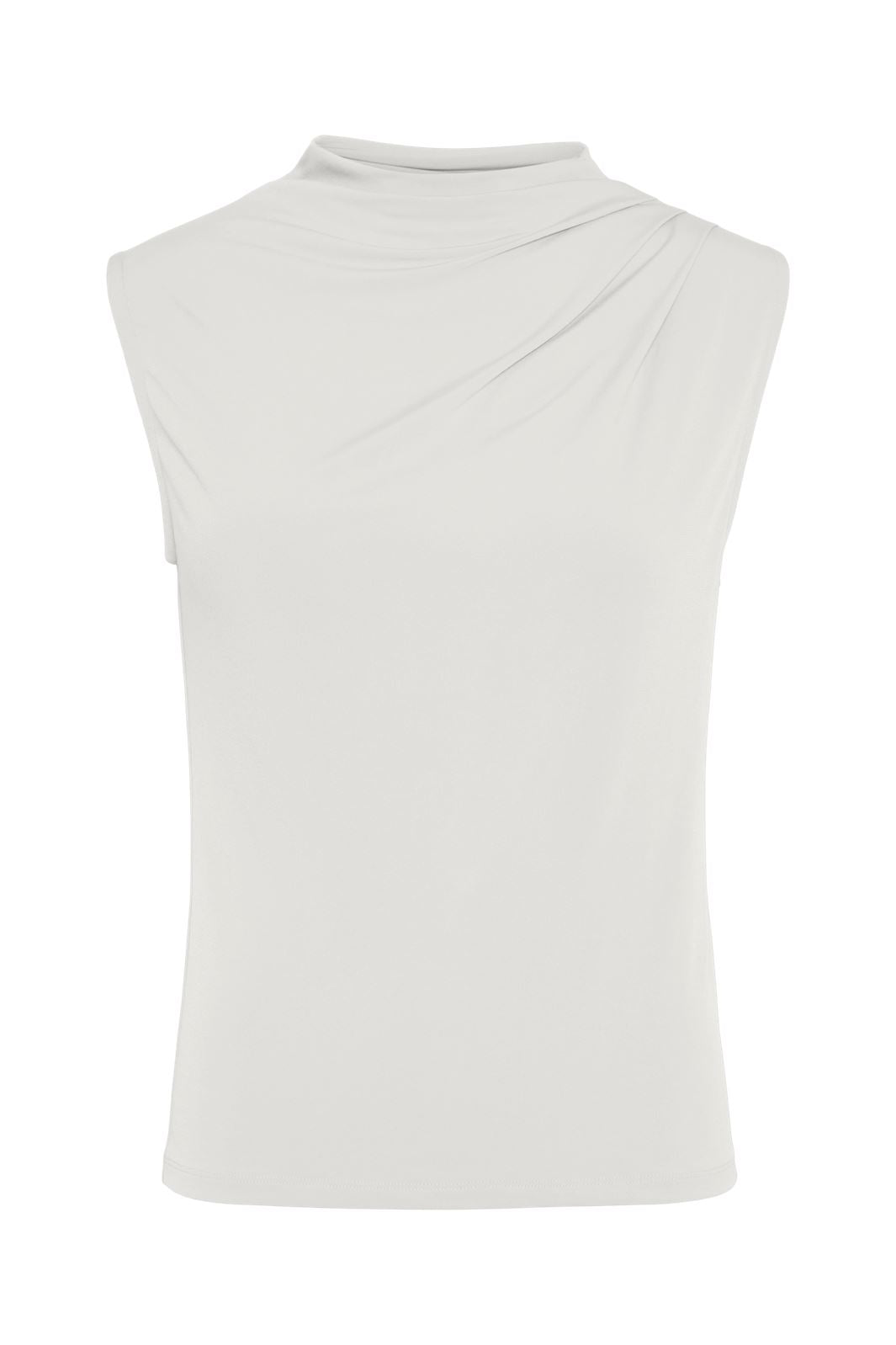 Pieces - Pcmadison Sl Draped Top - 4614799 Cloud Dancer