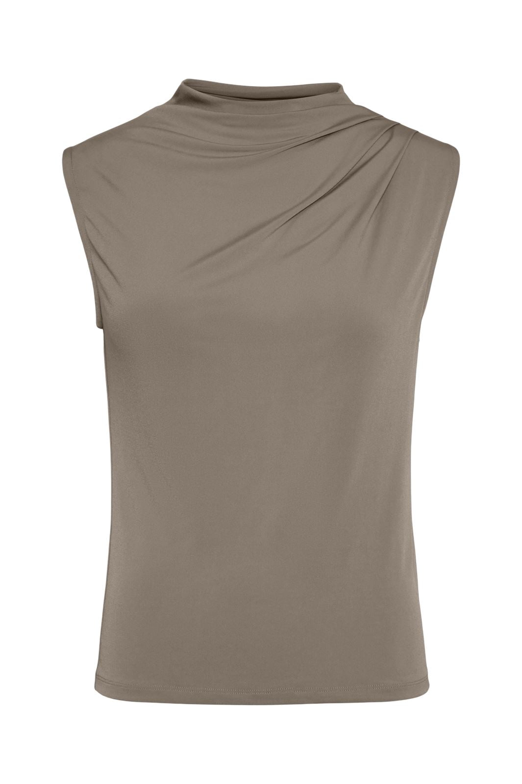 Pieces - Pcmadison Sl Draped Top - 4614801 Taupe Gray