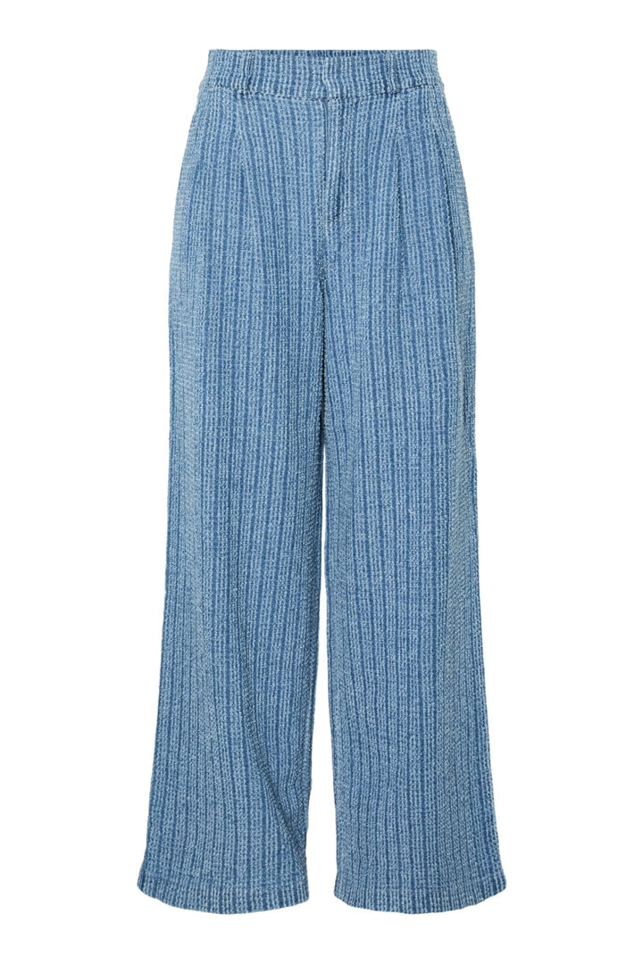 Pieces - Pcmalba Wide Denim Pants - 4847944 Medium Blue Denim Washed