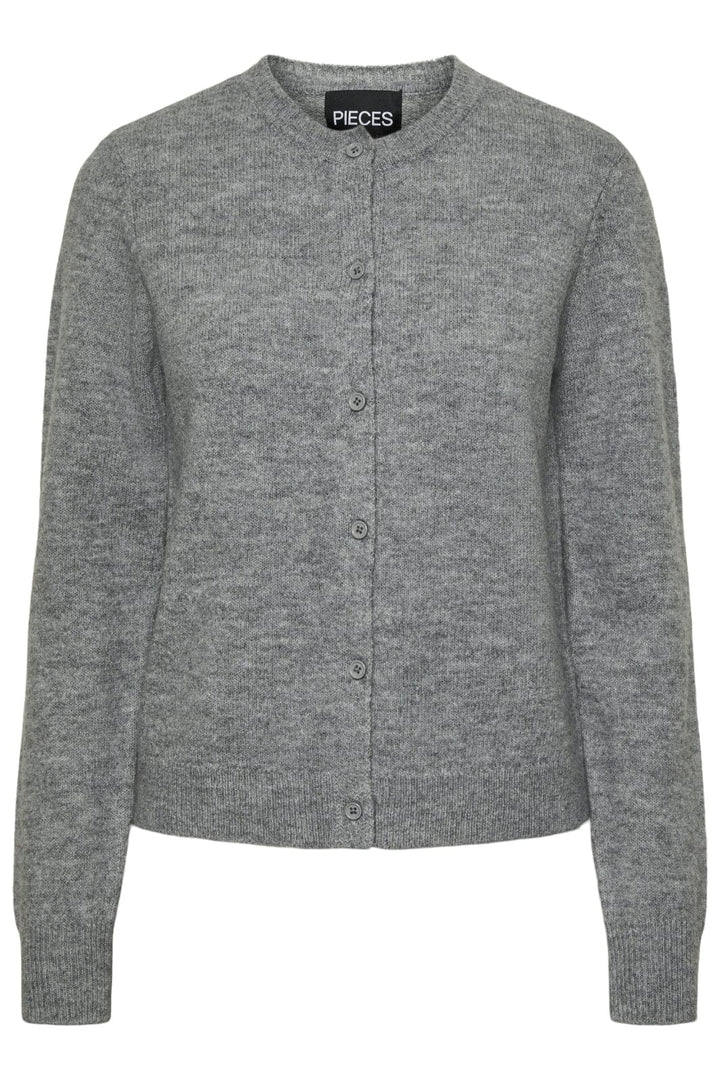 Pieces - Pcmalou Ls Knit Cardigan - 4635852 Medium Grey Melange