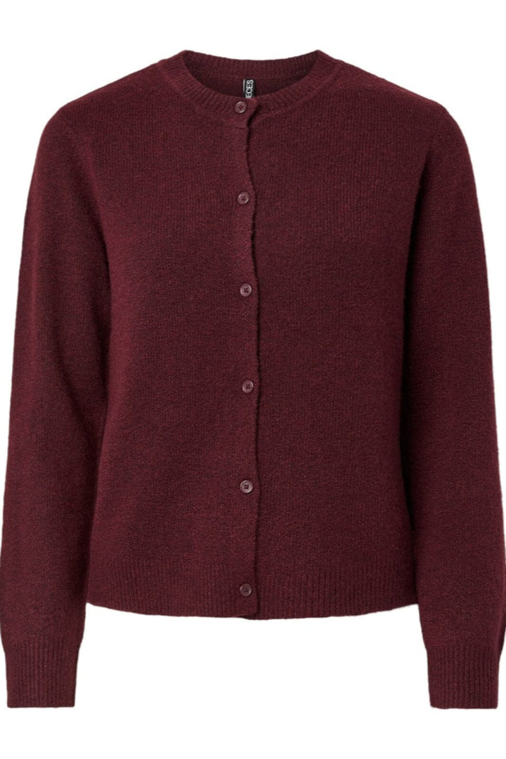 Pieces - Pcmalou Ls Knit Cardigan - 4864698 Tawny Port Melange Cardigans 