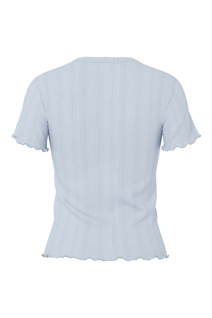 Pieces - Pcmarie Ss O-Neck Poin Top - 4798918 Cashmere Blue