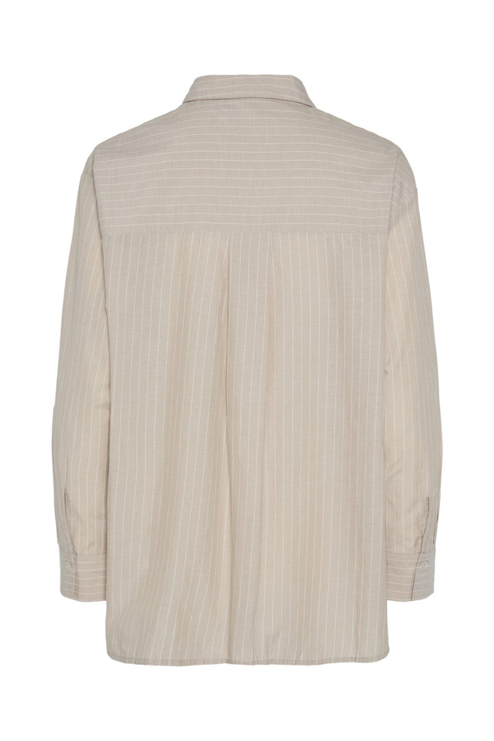 Pieces - Pcmelia Ls Loose Shirt - 4665414 Crockery Thin Bright White