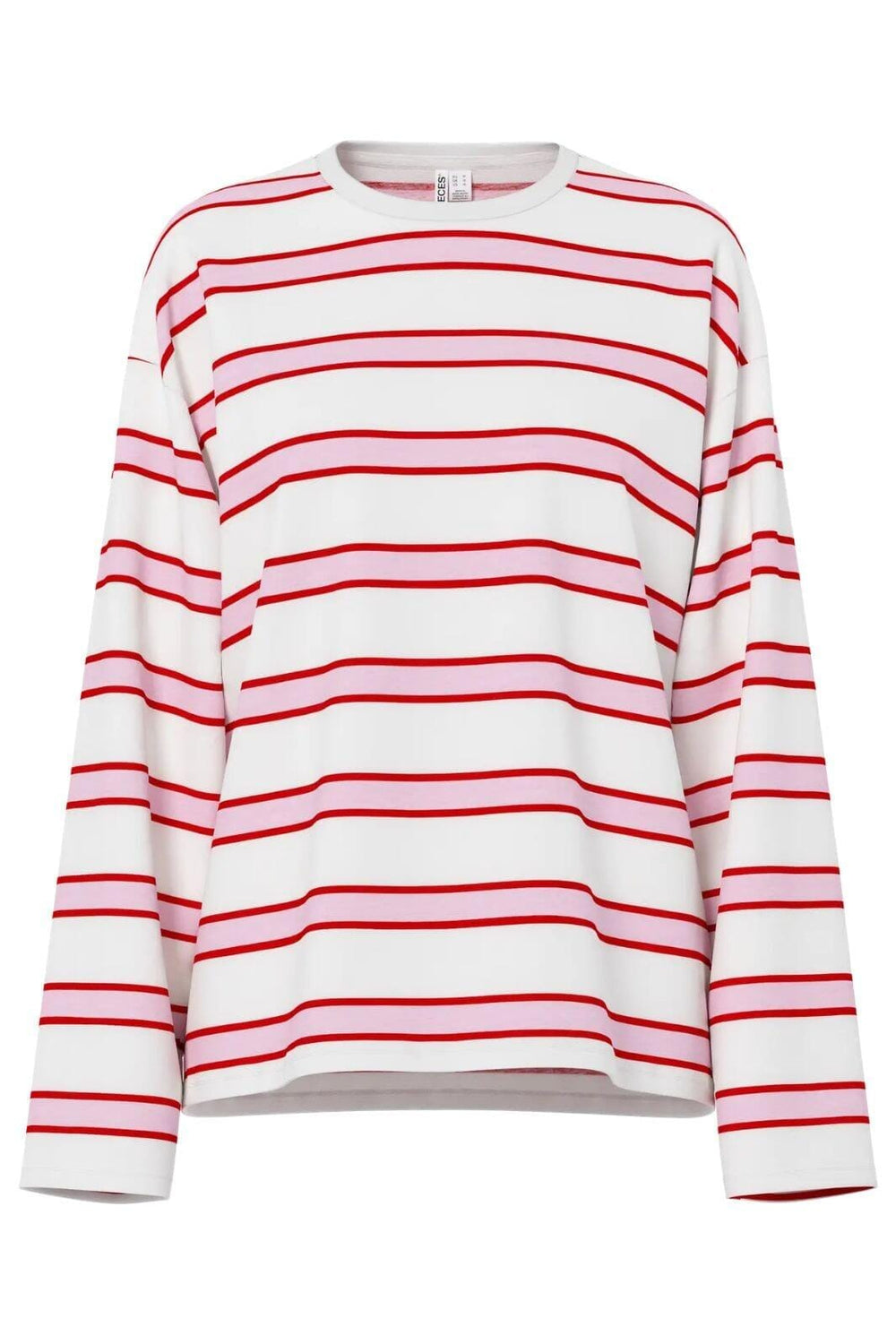 Pieces - Pcmila Ls Loose Tee - 4902153 Roseate Spoonbill Adrenaline Rush/Cloud Dancer T-shirts 