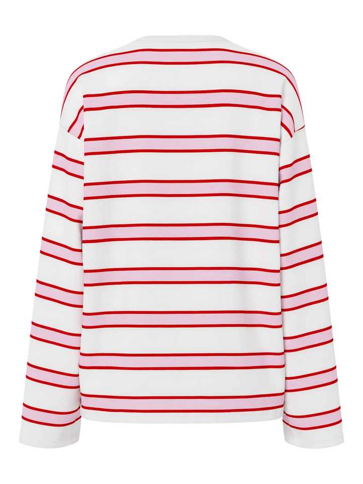 Pieces - Pcmila Ls Loose Tee - 4902153 Roseate Spoonbill Adrenaline Rush/Cloud Dancer T-shirts 