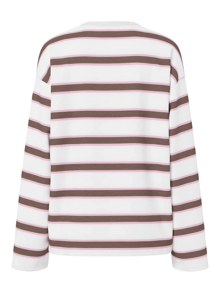 Pieces - Pcmila Ls Loose Tee - 4992999 Coffee Quartz Roseate Spoonbill/Cloud Dancer T-shirts 