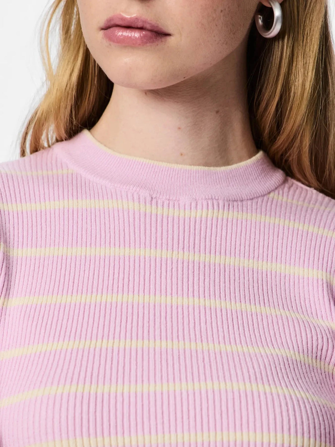 Pieces - Pcmira Ss O-Neck Knit - 4899830 Winsome Orchid Birch Narrow T-shirts 