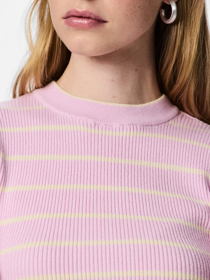 Pieces - Pcmira Ss O-Neck Knit - 4899830 Winsome Orchid Birch Narrow T-shirts 