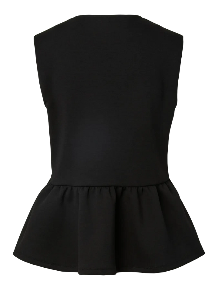 Pieces - Pcmoa Sl Button Top Pp - 5040821 Black Bluser 