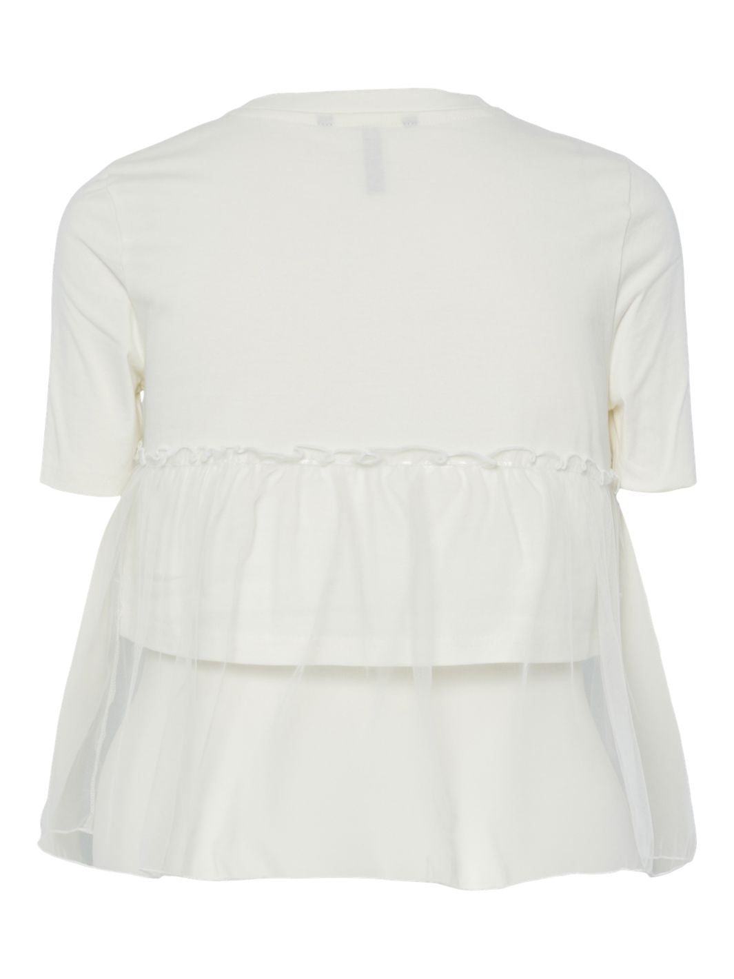 Pieces - Pcmollie Ss Tulle Tee - 4882928 Cloud Dancer