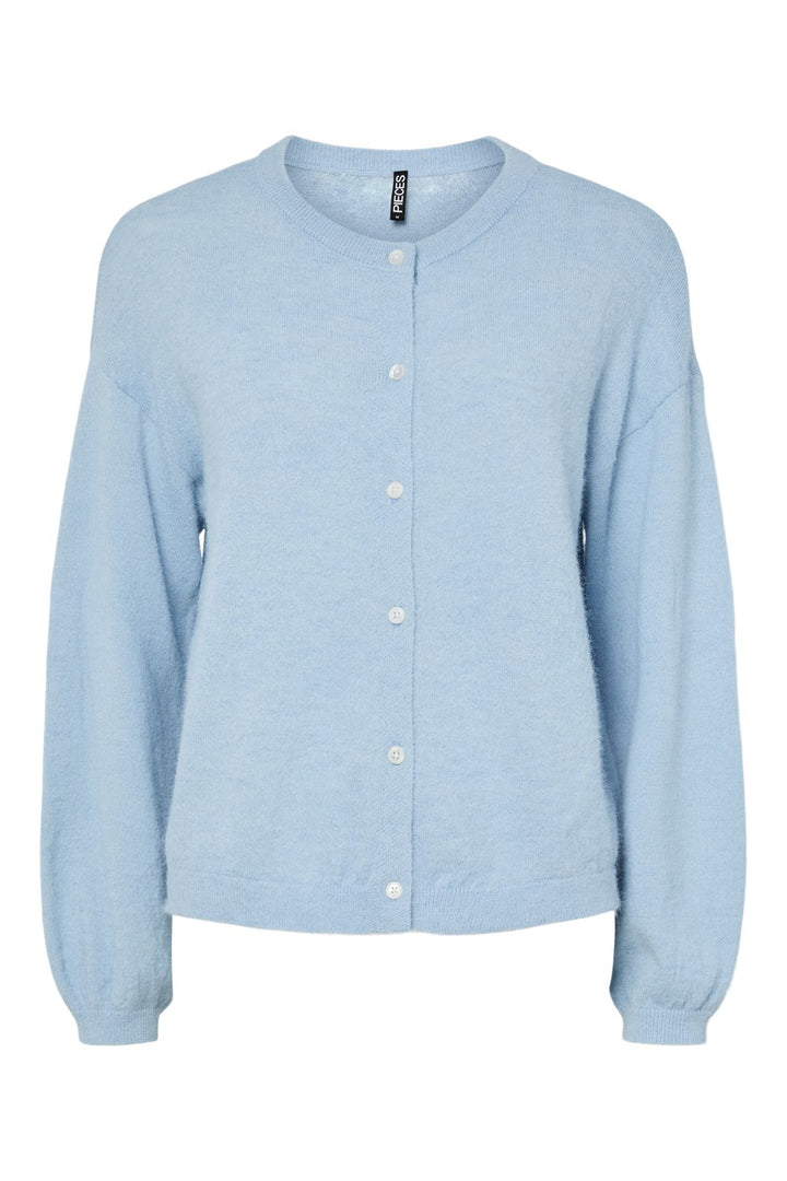 Pieces - Pcnaomi Ls O-Neck Knit Cardigan - 4897829 Cashmere Blue Melange
