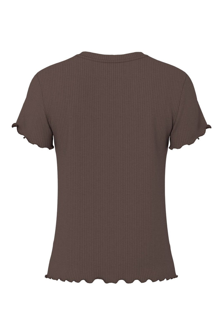 Pieces - Pcnicca Ss O-Neck Top - 5048764 Hot Fudge