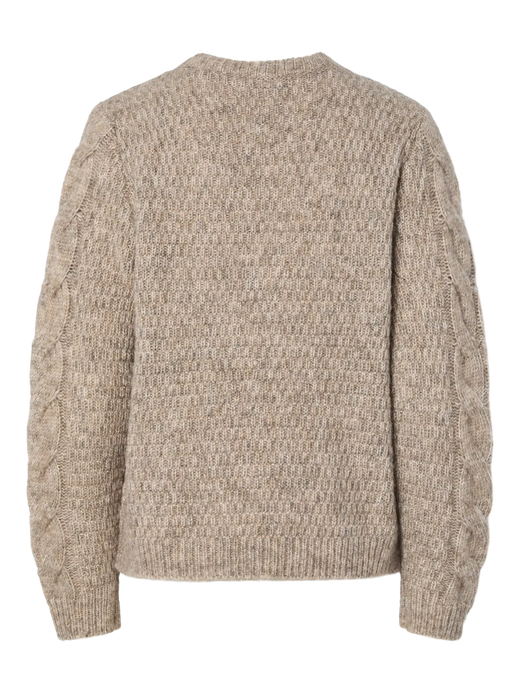 Pieces - Pcnina Ls V-Neck Knit - 4799695 Fossil Strikbluser 