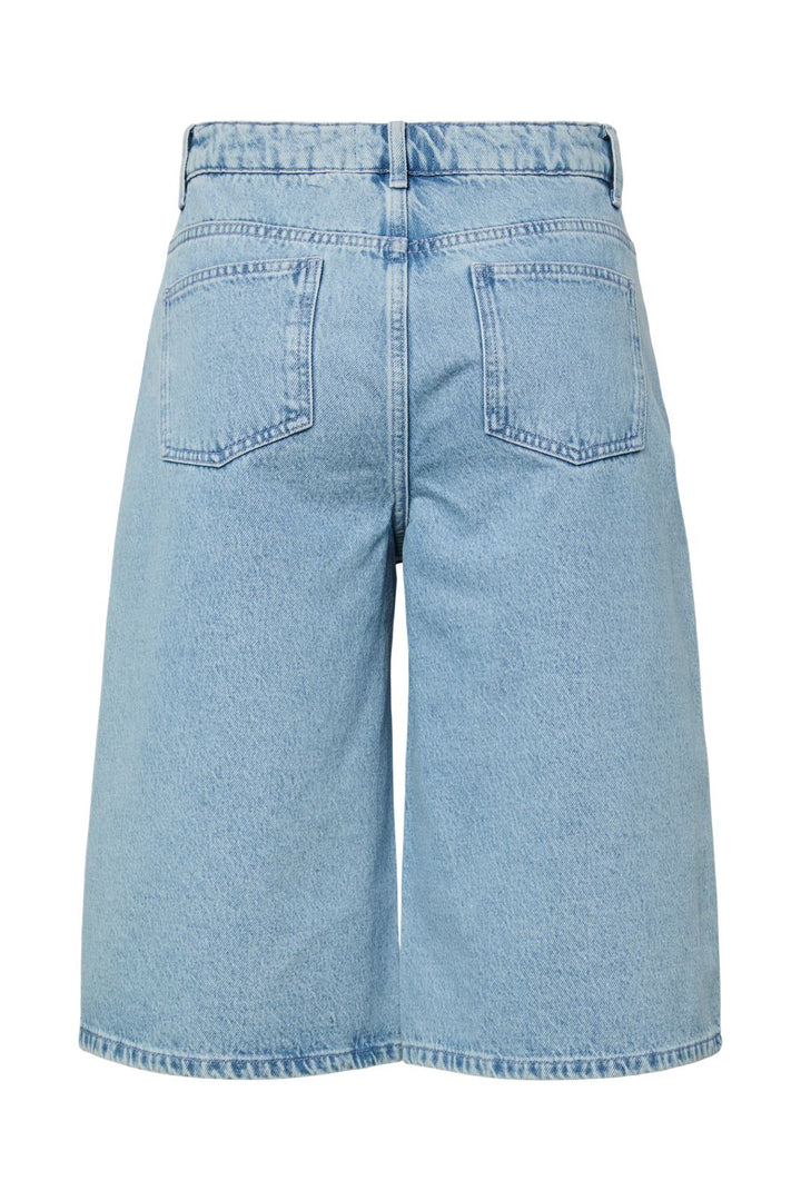 Forudbestilling - Pieces - Pcnoel Denim Jorts Pp - 4936543 Light Blue Denim Rhine Stones