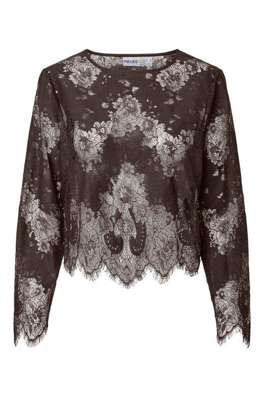 Pieces - Pcnorinne Ls Top - 5200464 Hot Fudge