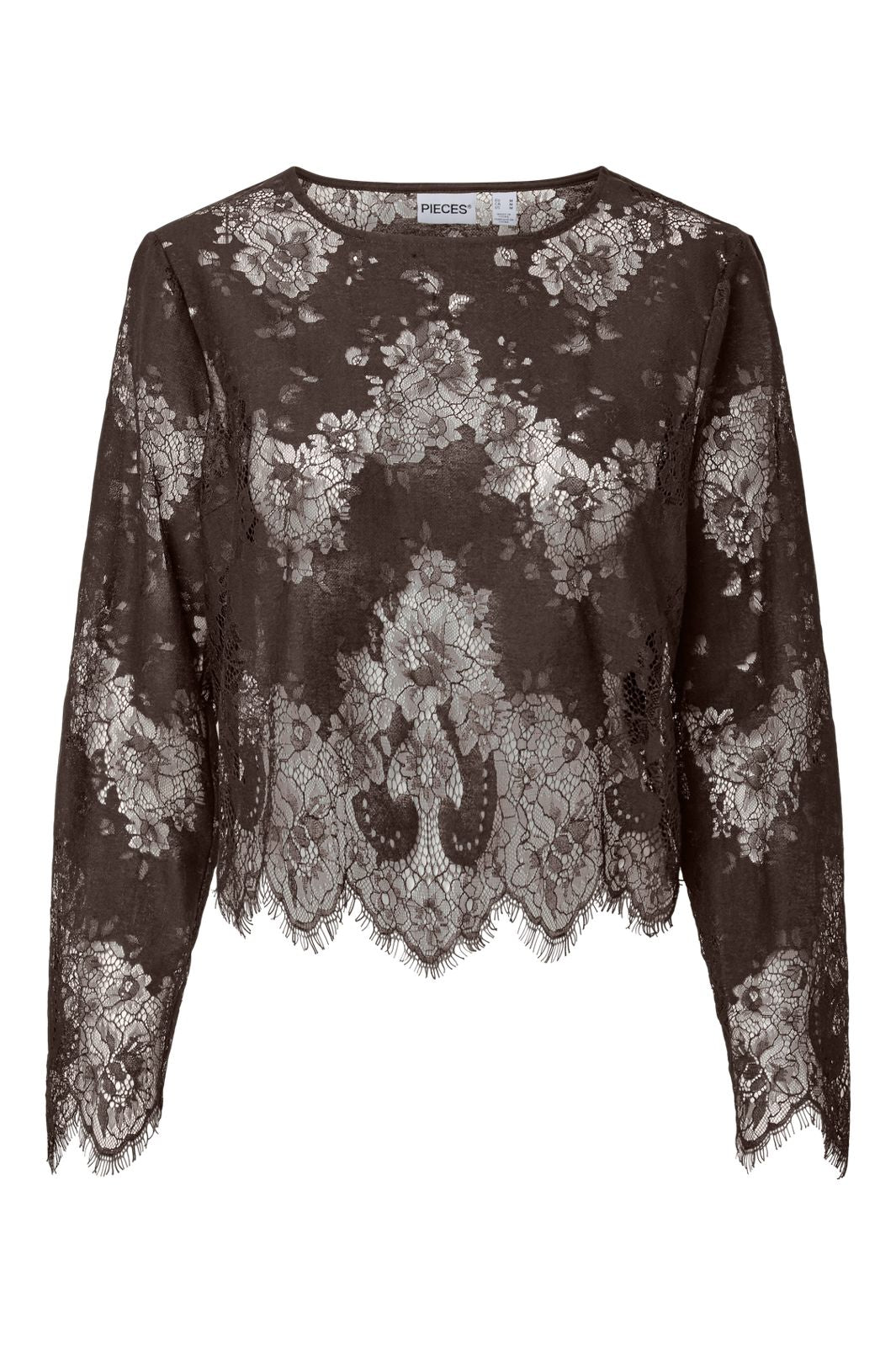 Pieces - Pcnorinne Ls Top - 5200464 Hot Fudge