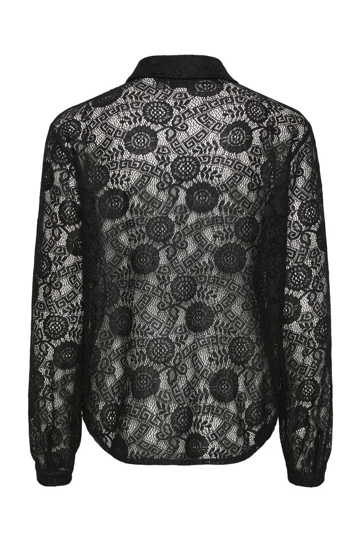 Pieces - Pcolline Ls Lace Shirt - 4633986 Black