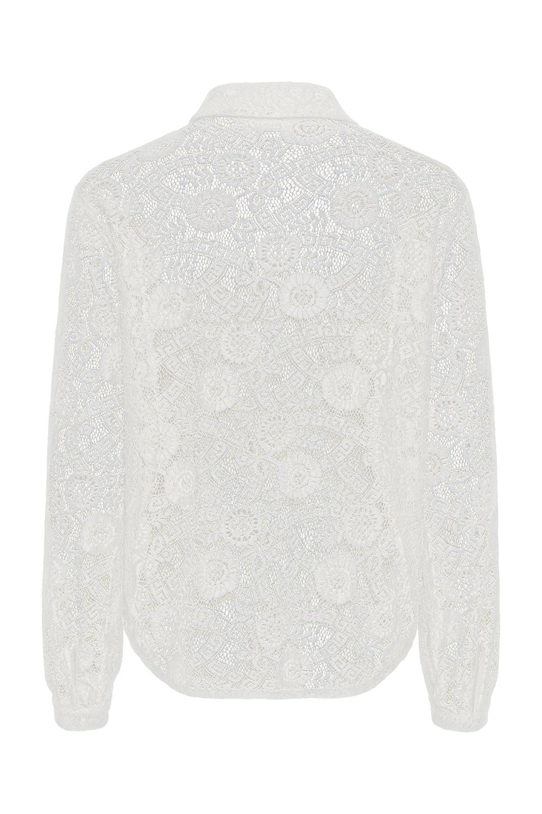 Pieces - Pcolline Ls Lace Shirt - 4634038 Cloud Dancer