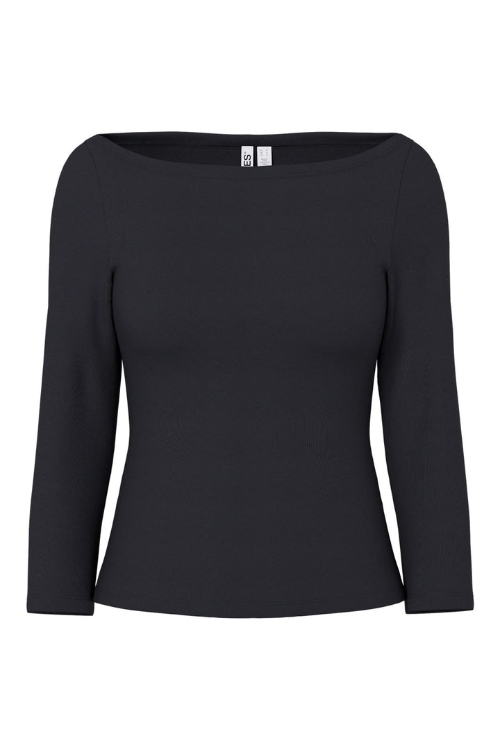 Pieces - Pcphoebe 3/4 Boatneck Top - 5083331 Black