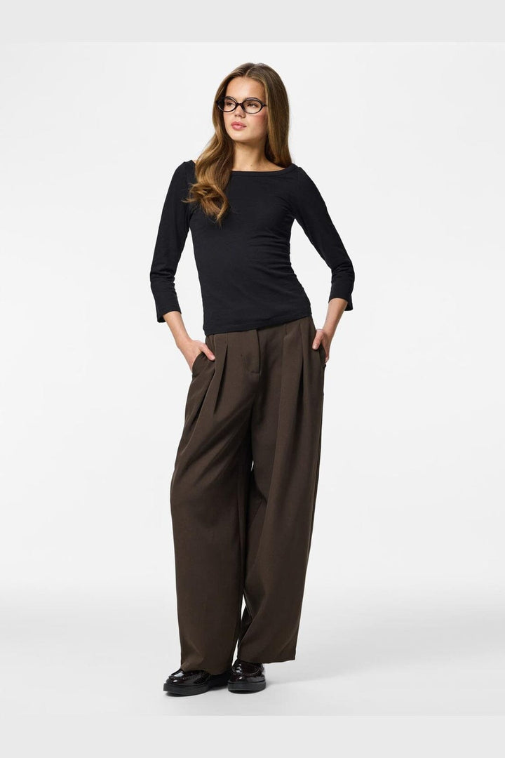 Pieces - Pcphoebe 3/4 Boatneck Top - 5083331 Black