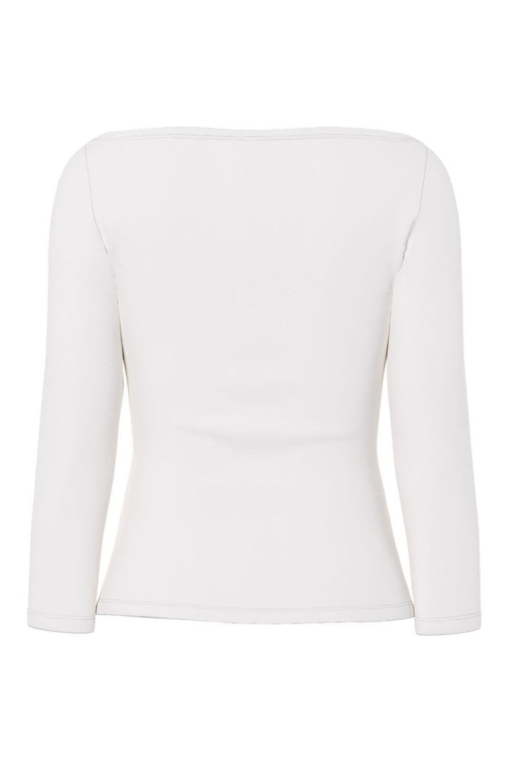 Pieces - Pcphoebe 3/4 Boatneck Top - 5083332 Cloud Dancer