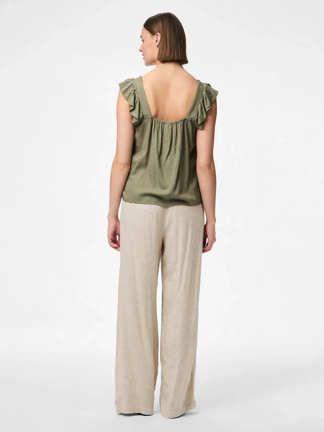 Pieces - Pcpia Sl Top - 4649002 Deep Lichen Green Toppe 