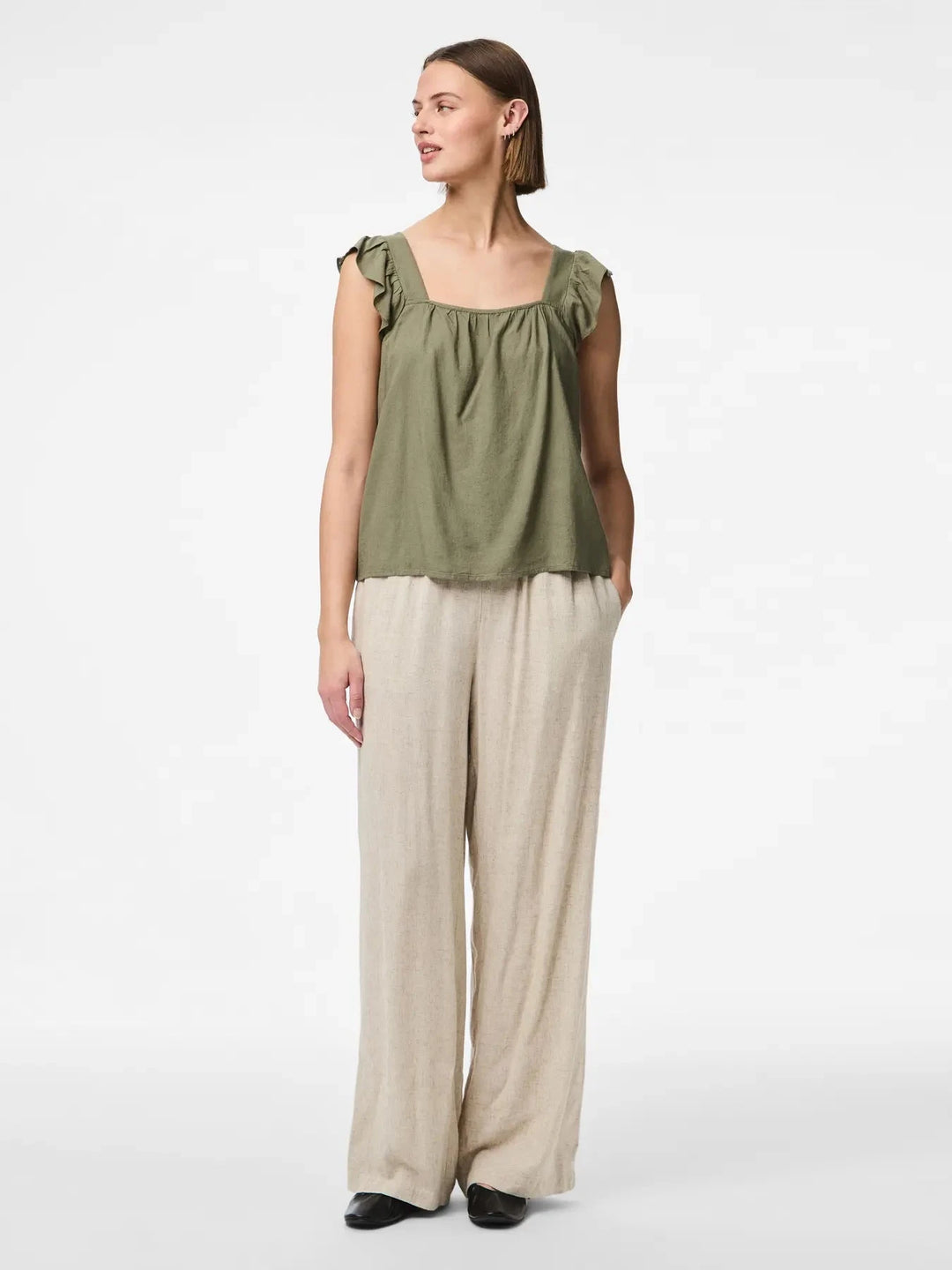 Pieces - Pcpia Sl Top - 4649002 Deep Lichen Green Toppe 