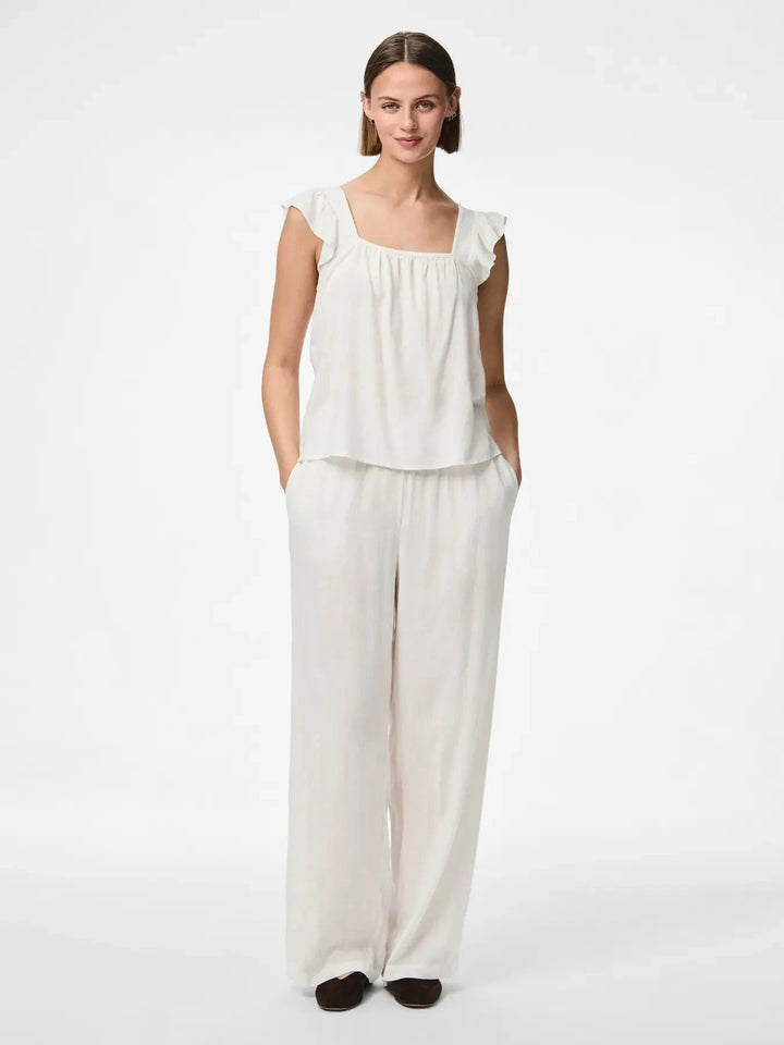 Pieces - Pcpia Sl Top - 4649004 Bright White Toppe 