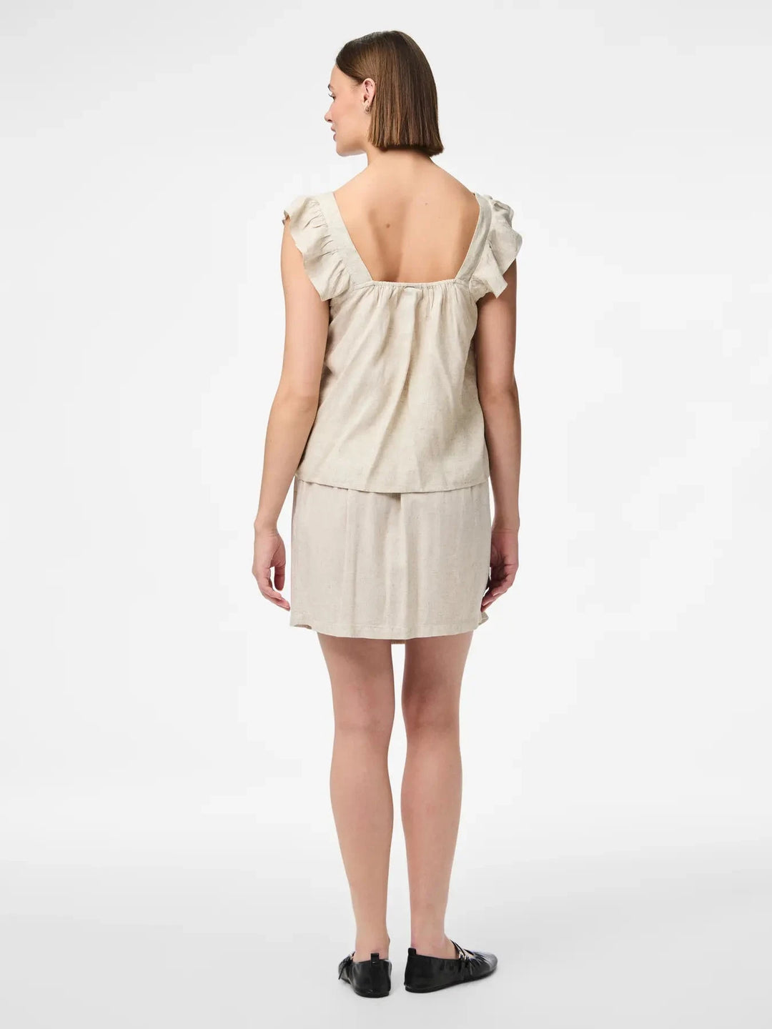 Pieces - Pcpia Sl Top - 4764611 Birch Melange Toppe 