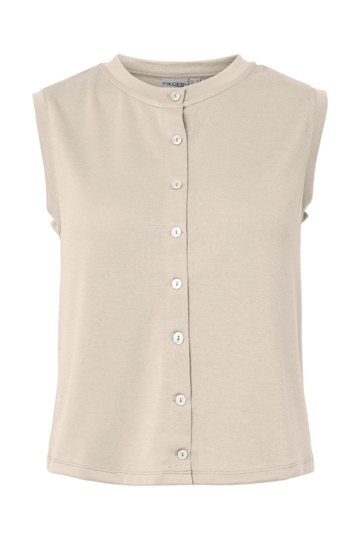 Pieces - Pcpimi Ss Vest Pwp - 5016658 Silver Lining