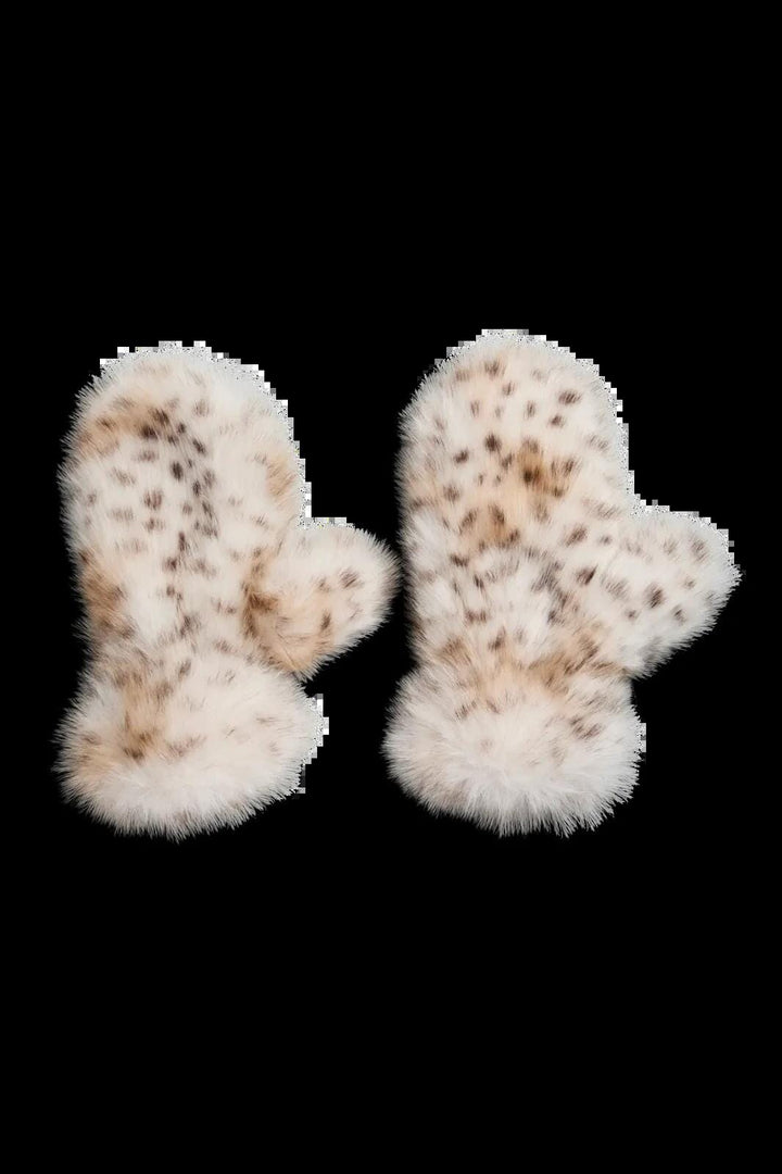 Pieces - Pcplush Fluffy Mittens - 5023213 Cloud Dancer Leopard Handsker & Vanter 