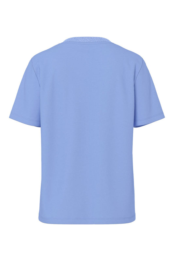 Pieces - Pcria Ss Lurex Neck Tee - 4991580 Hydrangea Lurex Rib