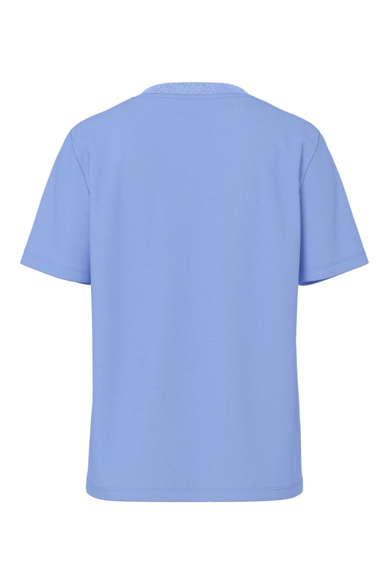 Pieces - Pcria Ss Lurex Neck Tee - 4991580 Hydrangea Lurex Rib