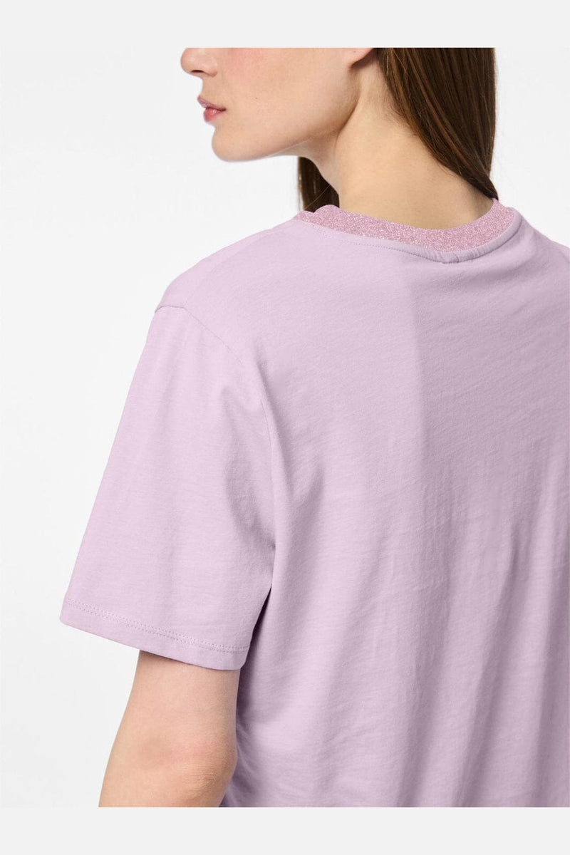 Pieces - Pcria Ss Lurex Neck Tee - 5005605 Winsome Orchid Lurex Rib