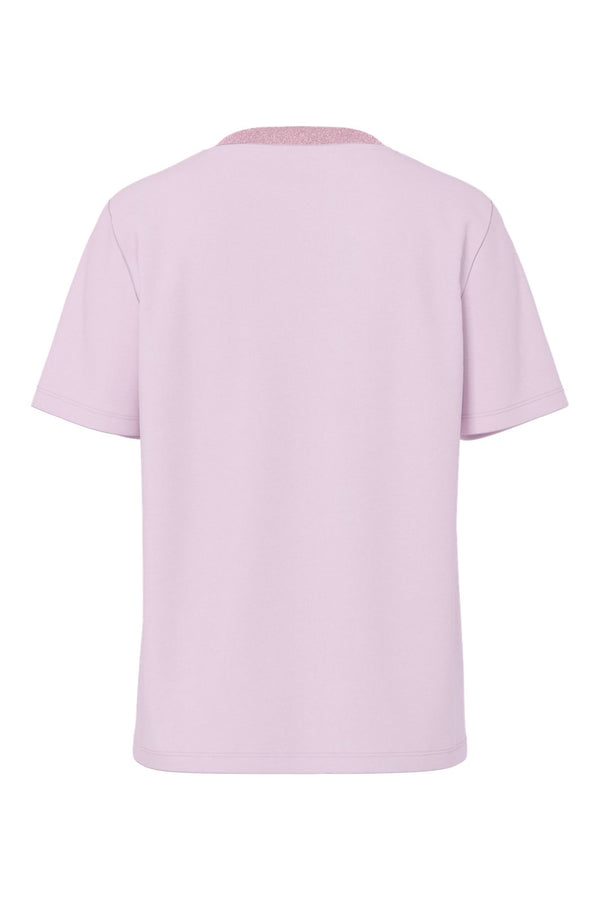 Pieces - Pcria Ss Lurex Neck Tee - 5005605 Winsome Orchid Lurex Rib