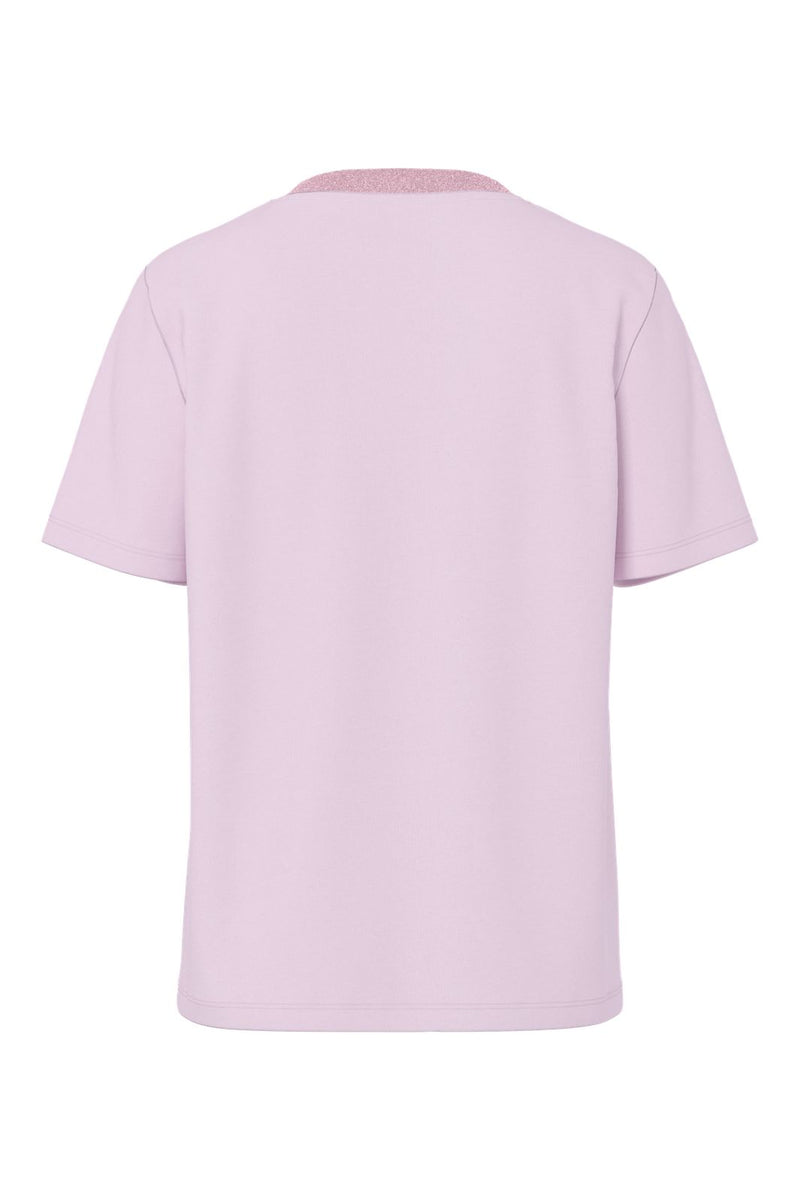 Pieces - Pcria Ss Lurex Neck Tee - 5005605 Winsome Orchid Lurex Rib