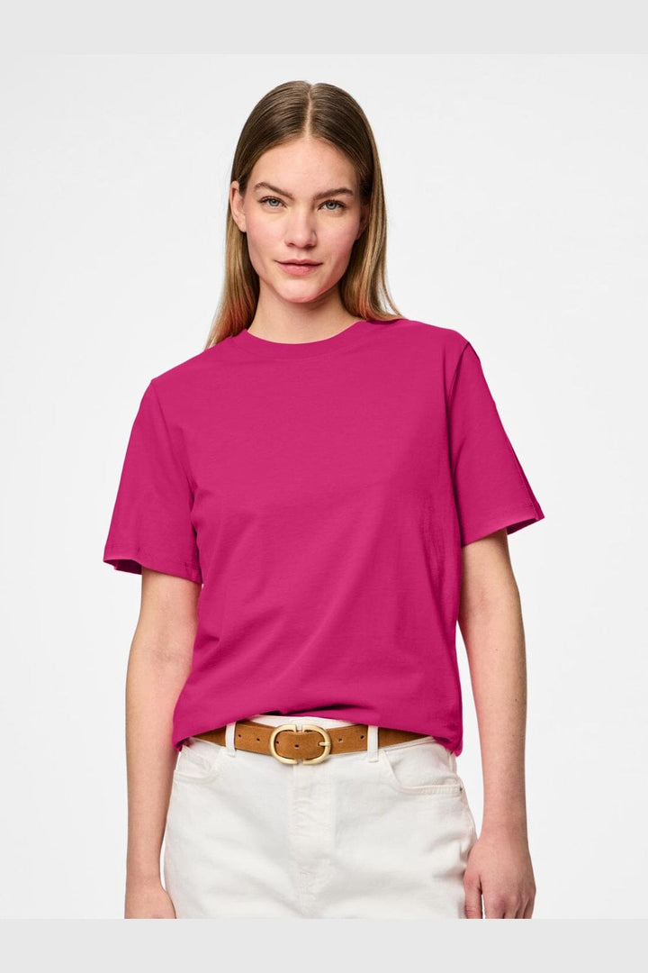 Pieces - Pcria Ss Solid Tee - 4287777 Beetroot Purple
