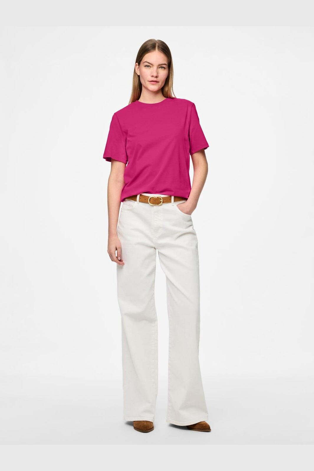 Pieces - Pcria Ss Solid Tee - 4287777 Beetroot Purple