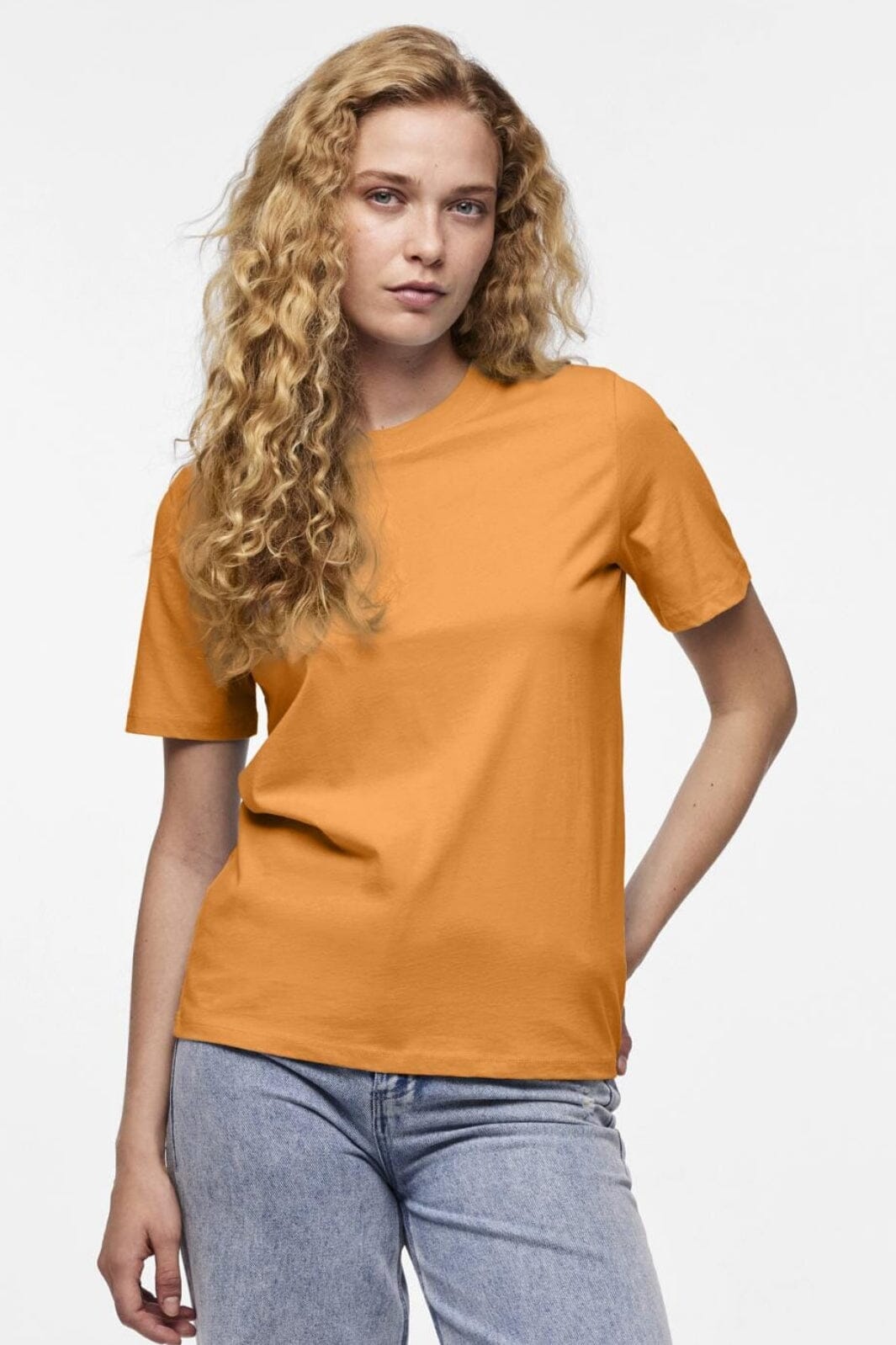 Pieces - Pcria Ss Solid Tee - 4386929 Tangerine T-shirts 